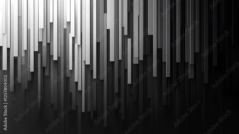 Abstract grayscale background shows vertically aligned rectangles subtly shifting in tone and length creating depth.. AI Generated Abstract grayscale background shows vertically aligned rectangles subtly shifting in tone and length creating depth.. AI Generated