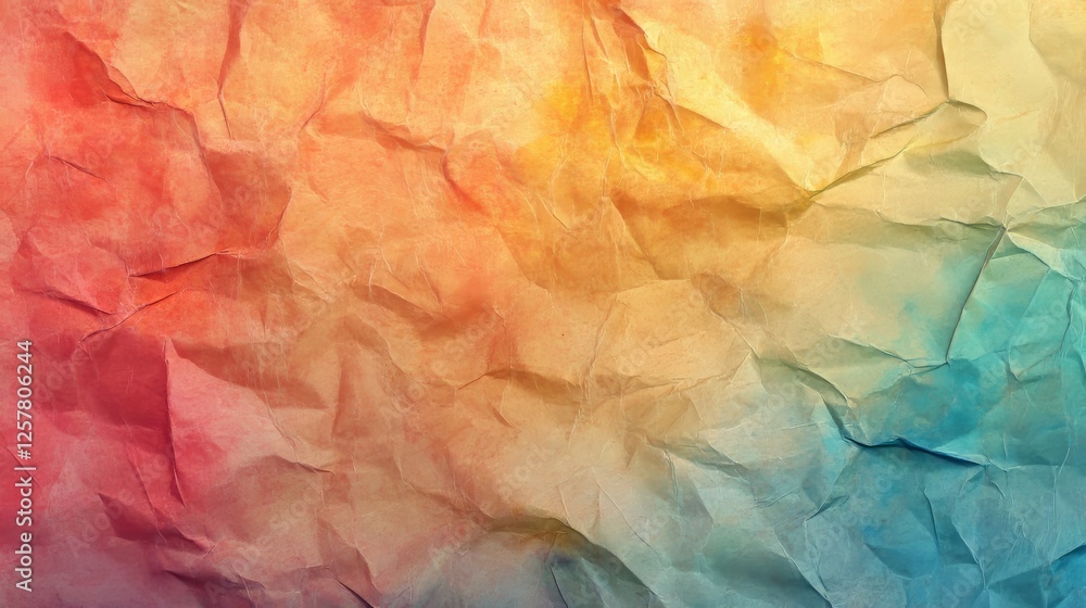 Fototapeta premium Colorful crumpled paper textured background