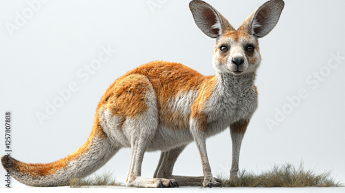 a kangaroo standing on a grass covered ground