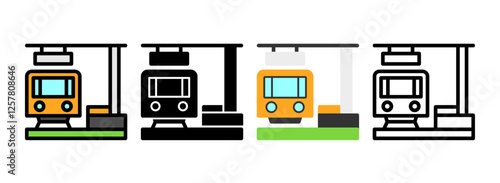 Set of Train Station Icon