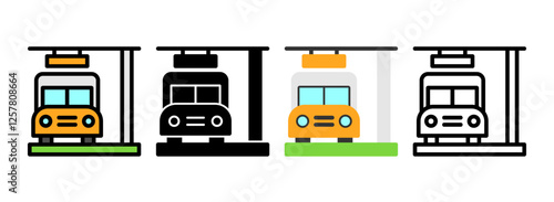 Set of Bus Stop Icon