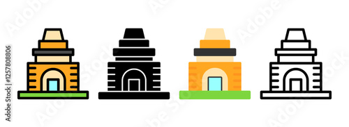 Set of Temple Icon