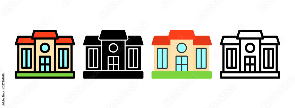 Fototapeta premium Set of Mansion Icon