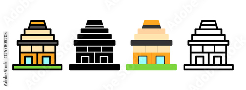 Set of Temple Icon