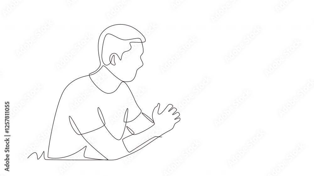 Animated health consultations concept one-line drawing Animated health consultations concept one-line drawing