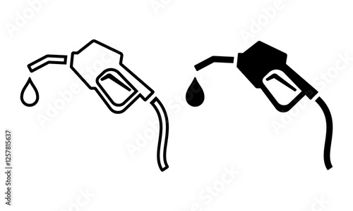 Gas station pump handle vector illustration. Suitable for gasoline refueling and oil industry symbol.