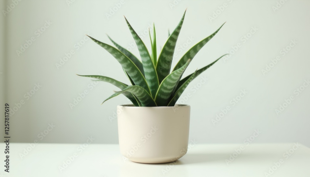 Dracaena in Ceramic Pot with Large Leaves on Neutral Background Dracaena in Ceramic Pot with Large Leaves on Neutral Background