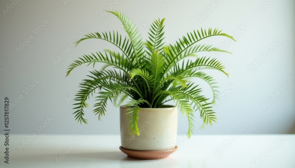 Single Nephrolepis Exaltata in Ceramic Pot with Lush Frond Single Nephrolepis Exaltata in Ceramic Pot with Lush Frond