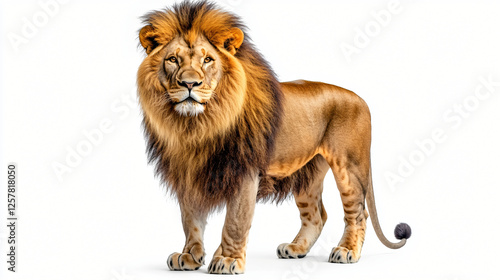 a lion standing on a white background