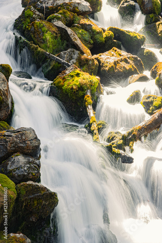 The Saut deth Pish waterfall in the Vall d’Aran Catalonia, Spain.