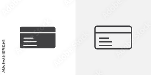 Credit card icons vectors illustrations in black fill and liner versions