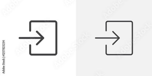 Enter icons vectors illustrations in black fill and liner versions