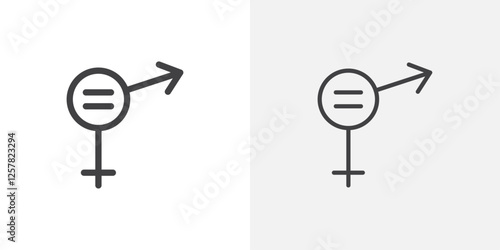 Equality icons vectors illustrations in black fill and liner versions