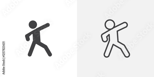 Fitness exercise icons vectors illustrations in black fill and liner versions