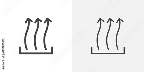 Heat icons vectors illustrations in black fill and liner versions