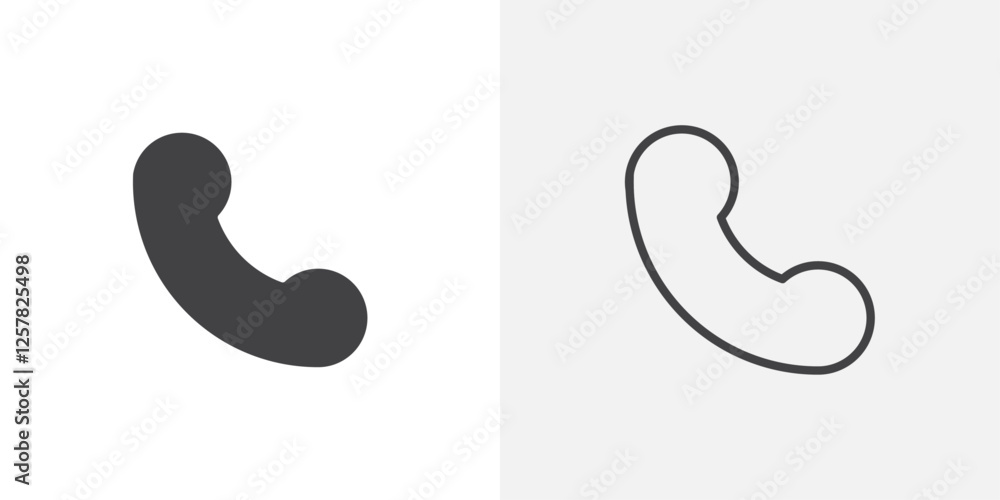 Incoming Call icons vectors illustrations in black fill and liner versions Incoming Call icons vectors illustrations in black fill and liner versions