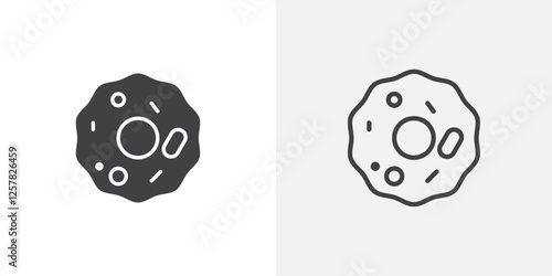 Microorganism icons vectors illustrations in black fill and liner versions