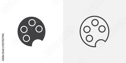 Palette icons vectors illustrations in black fill and liner versions