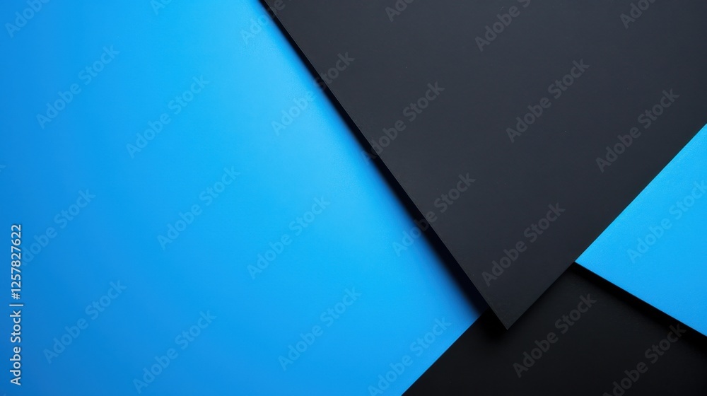 Fototapeta premium Sleek Blue Background with Triangles and Angles for Design, Featuring White Space in the Center for Text. Abstract Geometric Modern Wallpaper Ideal for Banner Templates and Digital Projects.