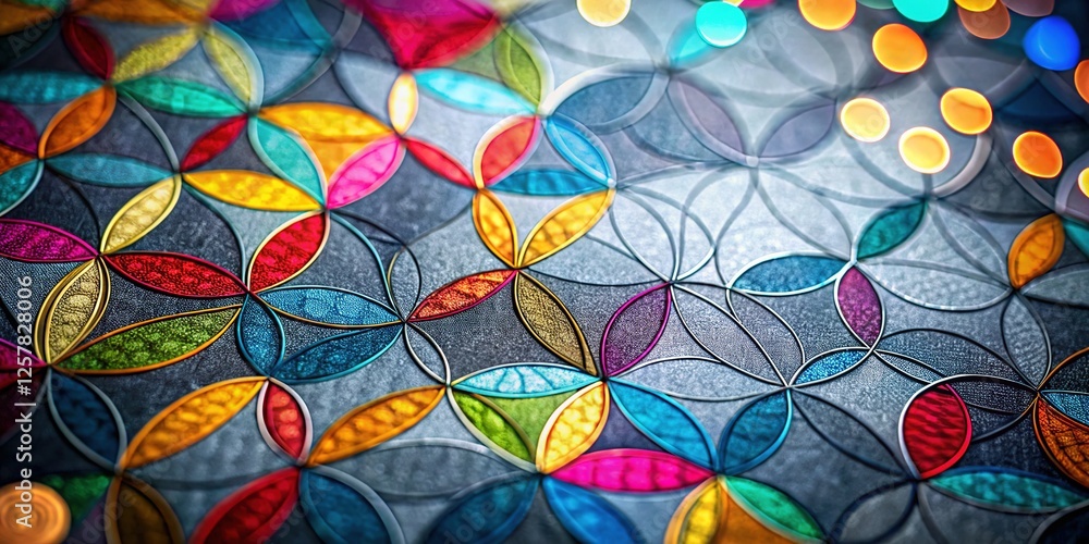 Naklejka premium Abstract gray circles, a wave pattern carpet design.