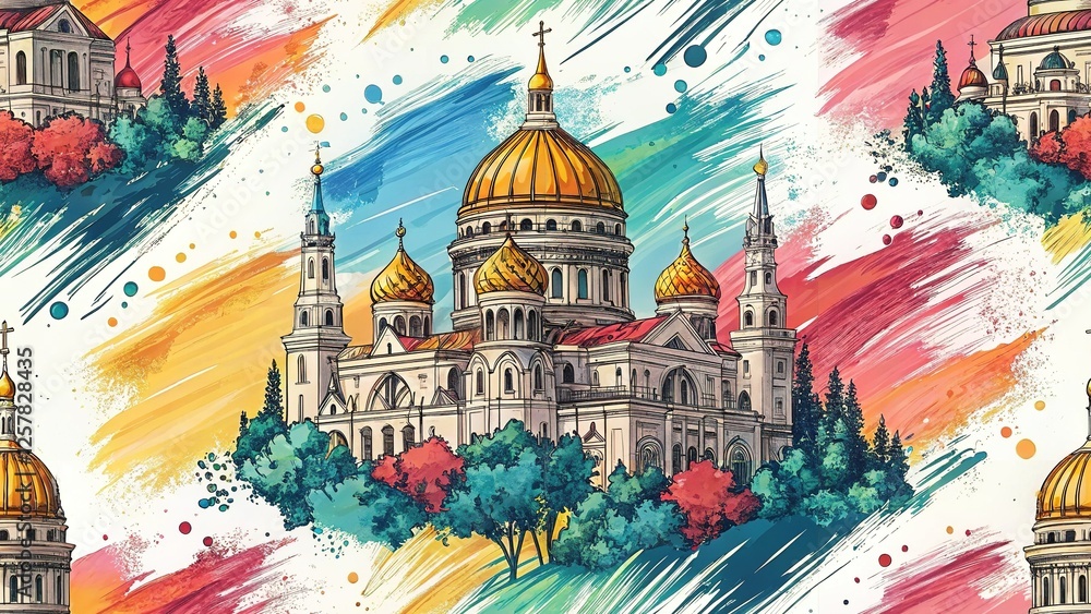 Obraz premium Abstract Paint Stroke Backgrounds - Colorful Pattern Illustrations