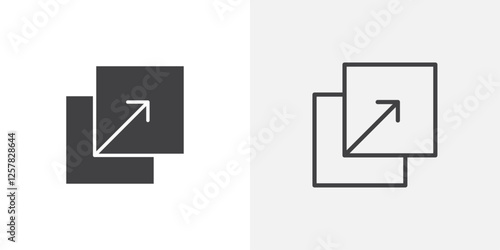 Resize icons vectors illustrations in black fill and liner versions