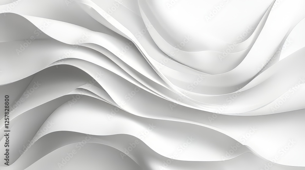 Obraz premium Abstract White Wavy Lines Background Texture