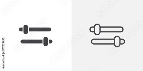 Settings sliders icons vectors illustrations in black fill and liner versions