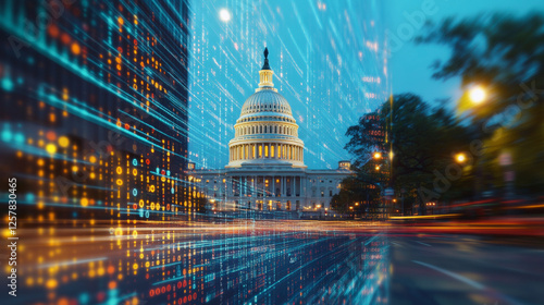 Digital transformation meets governance: Explore technological advancements reshaping policies in this stunning image of the U.S. Capitol.