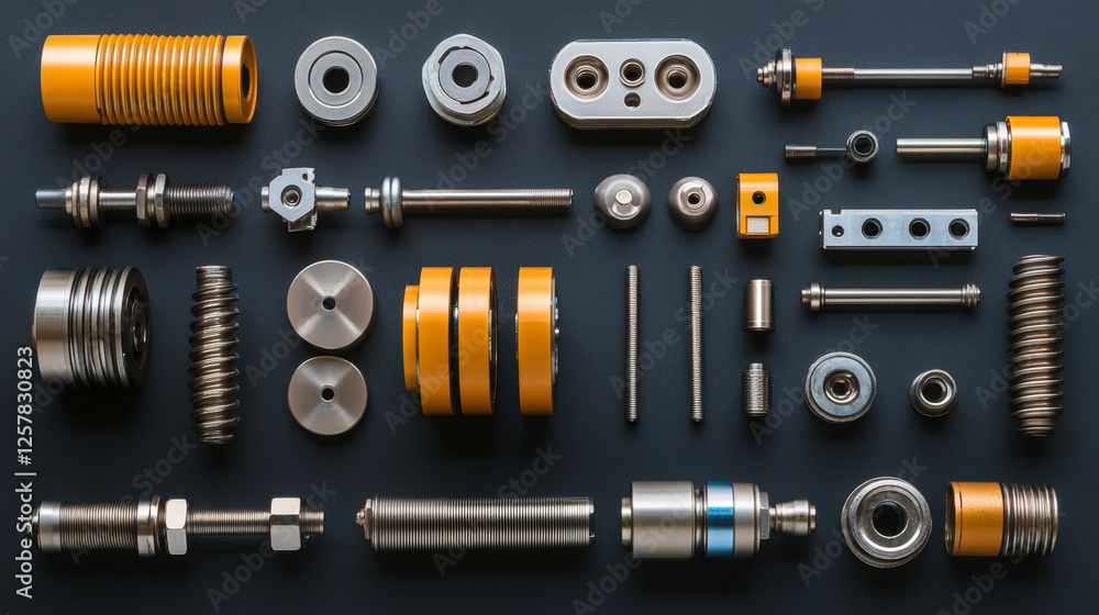 Precision-engineered mechanical components showcased in a professional layout, highlighting advanced industrial manufacturing and high-quality engineering materials. Precision-engineered mechanical components showcased in a professional layout, highlighting advanced industrial manufacturing and high-quality engineering materials.