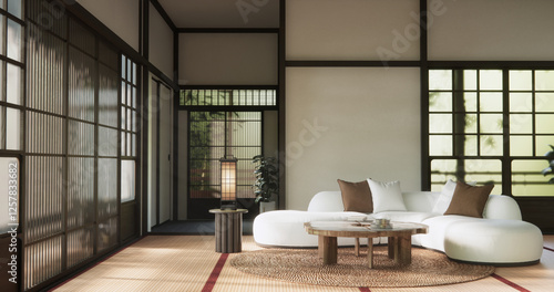 mock up, Japanese empty room tatami mat Designing the most beautiful.