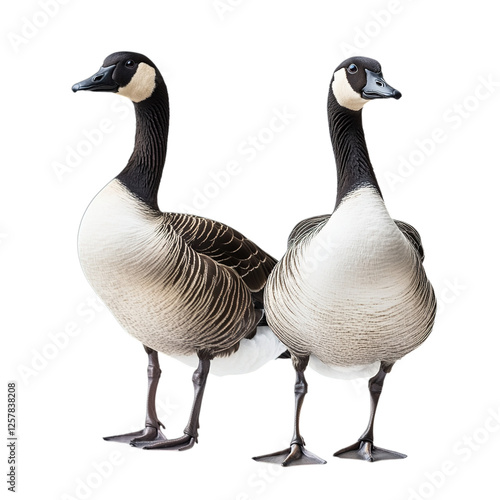 two canada geese isolated