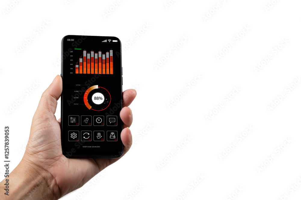 Individuals monitoring home electricity usage with mobile apps Individuals monitoring home electricity usage with mobile apps