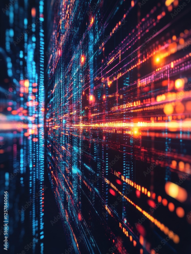 Obraz premium Digital technology background. Abstract tech representation. Colorful. graphic concept for your design