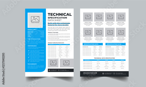 Technical Data Sheet layout template With 2 Style design layout