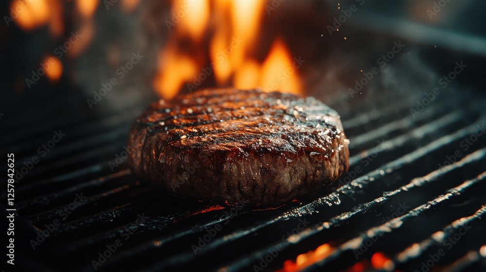 beef steak medium rare grilled. closed up and selective focus. generative AI beef steak medium rare grilled. closed up and selective focus. generative AI