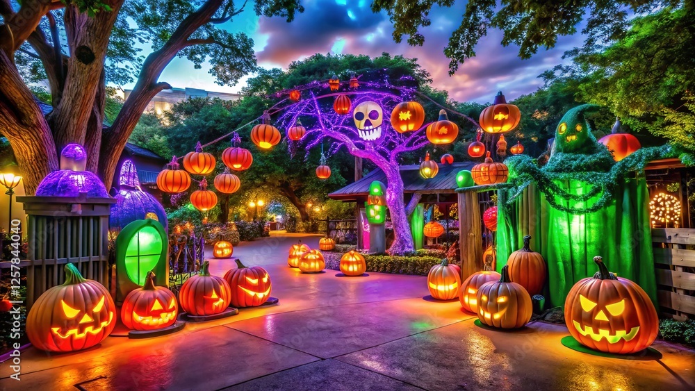 Fototapeta premium Halloween Decoration in Houston Zoo, Texas, USA