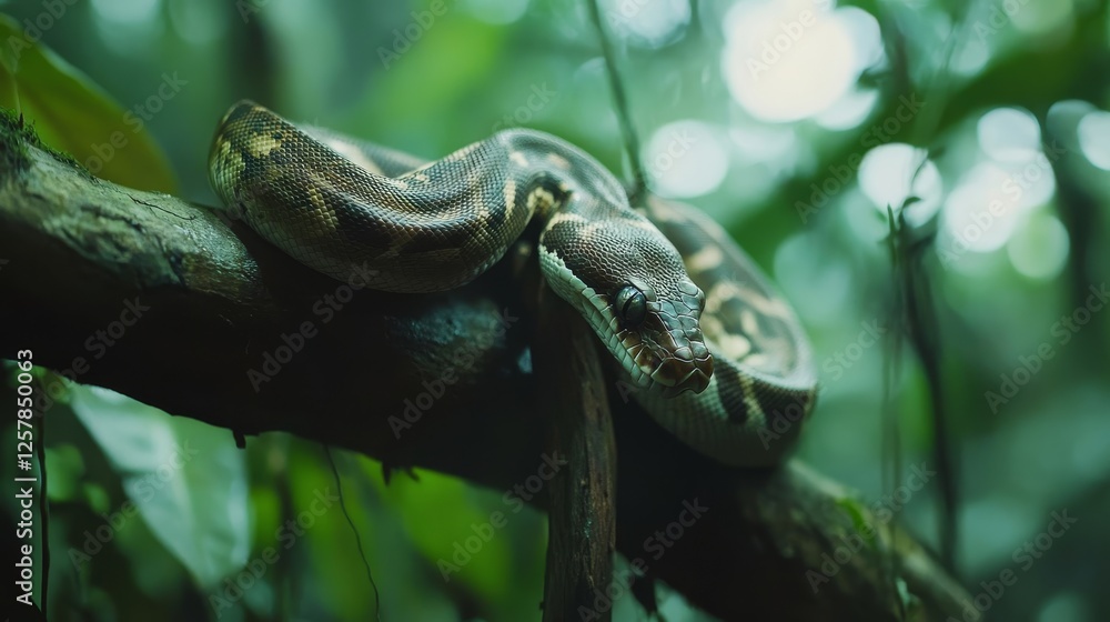 Jungle Serpent on a Branch - Nature's Exquisite Artistry Jungle Serpent on a Branch - Nature's Exquisite Artistry
