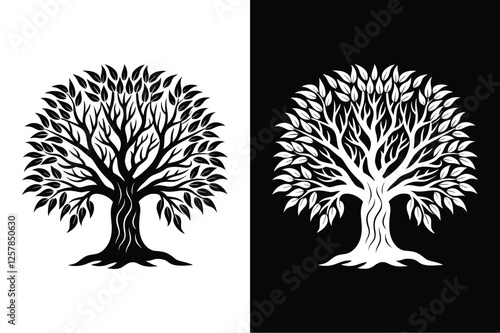 Sycamore tree icon vector on White Background ,Vector Art Illustration on white background.