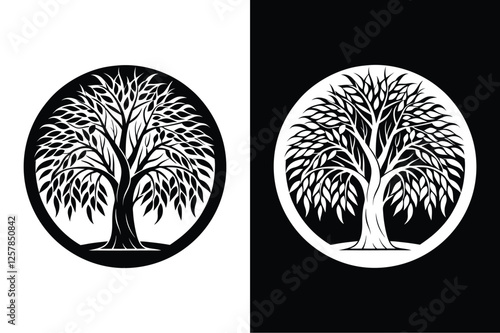 Sycamore tree icon vector on White Background ,Vector Art Illustration on white background.