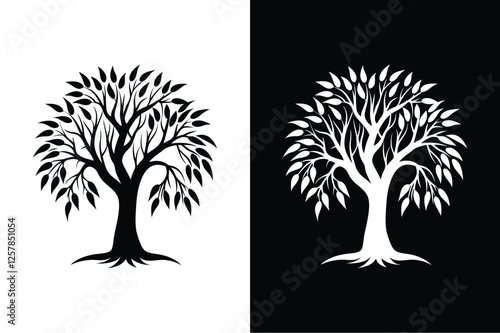 Sycamore tree icon vector on White Background ,Vector Art Illustration on white background.