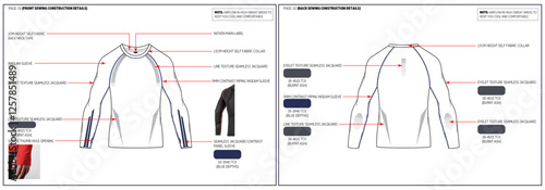 Men's Activewear Raglan Sleeve Performance Tee Fashion Design Technical Tech Pack. 