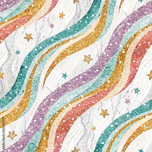 Multicolored Opal Glitter Streaks Silhouette on Textured Surface
