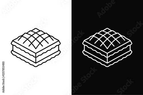 Baklava icon vector on White Background ,Vector Art Illustration on white background.
