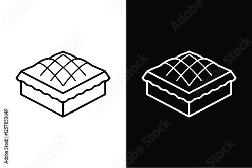 Baklava icon vector on White Background ,Vector Art Illustration on white background.