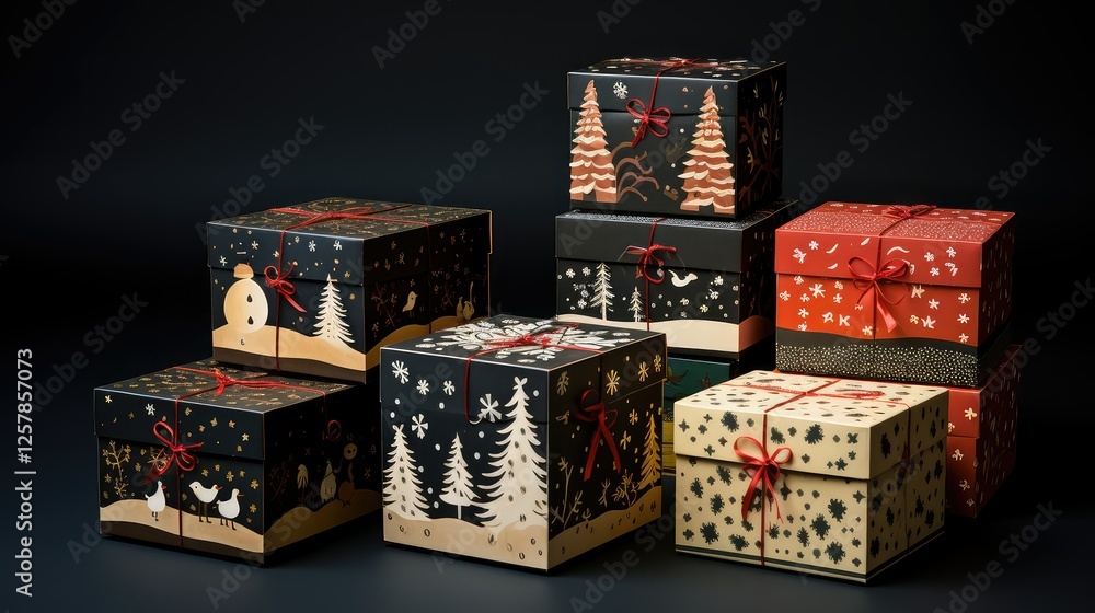 Obraz premium handmade christmas gift boxes
