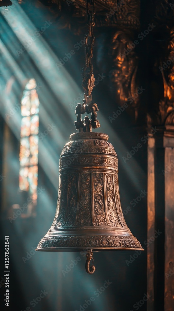 Obraz premium Ornate Bell in a Church - A Timeless Symbol of Faith