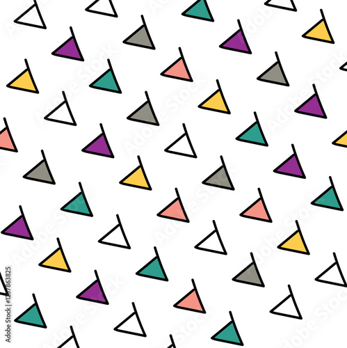 Geometric background in the form of colored and outline triangles or pieces. Free Download Geometric background in the form of colored and outline triangles or pieces. - GFXLoad