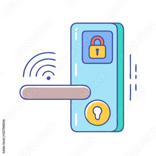 smart door lock icon, smart door lock vector illustration-simple illustration of smart door lock, perfect for smart door lock logos and icons