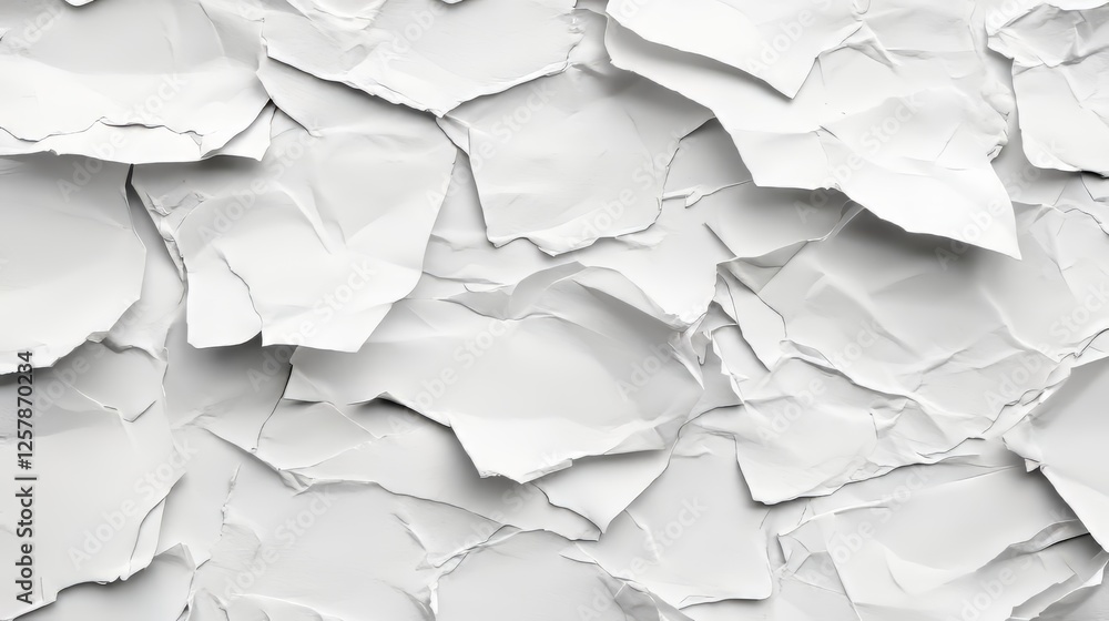 Scattered Crumpled Paper Fragments Abstract Scattered Crumpled Paper Fragments Abstract